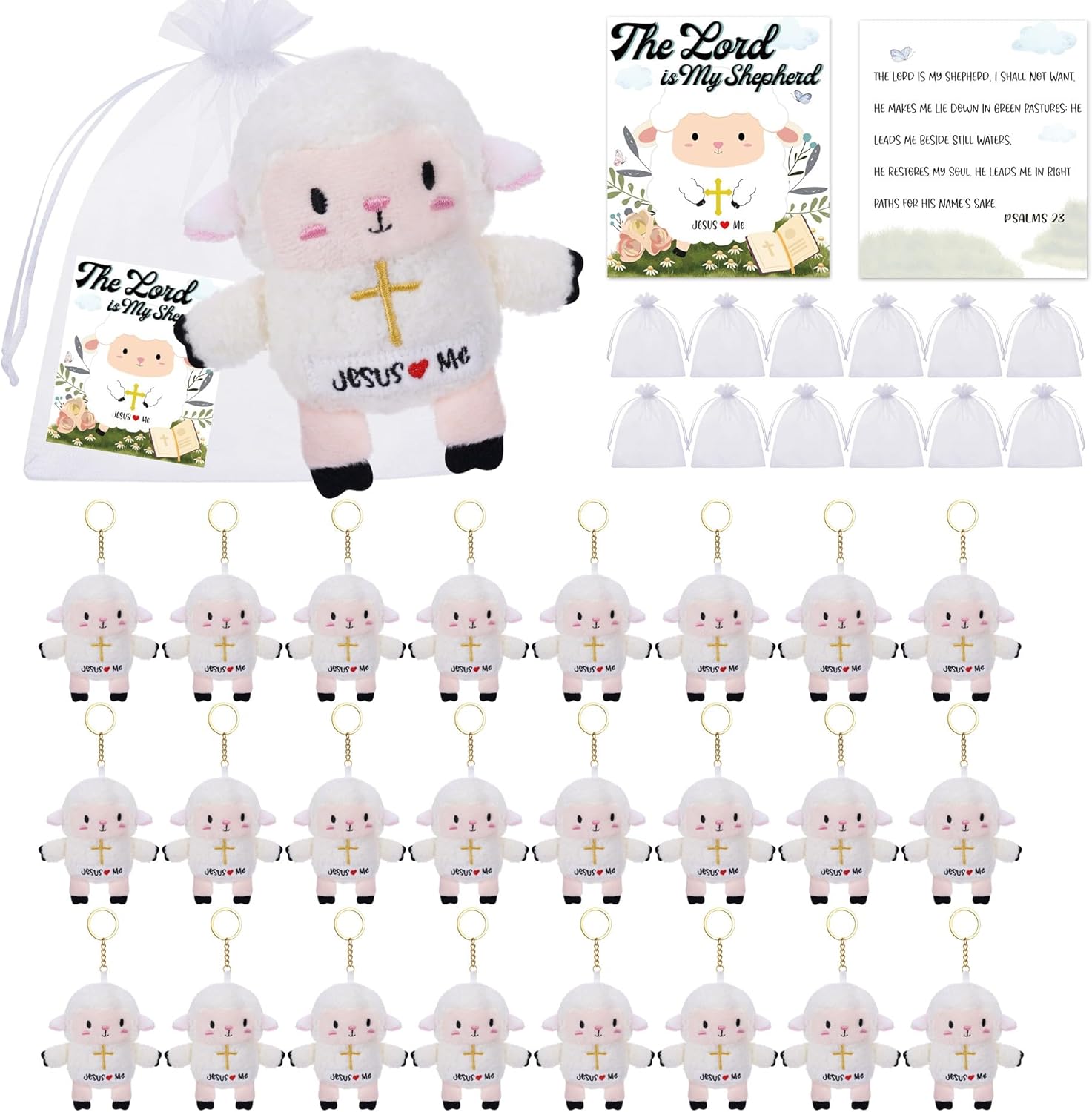 Lamb Plush Sheep Stuffed Animal - 36 Pack Mini Plush Lamb of God Kids' Party Favor Jesus Love Me Religious Celebrations Gifts