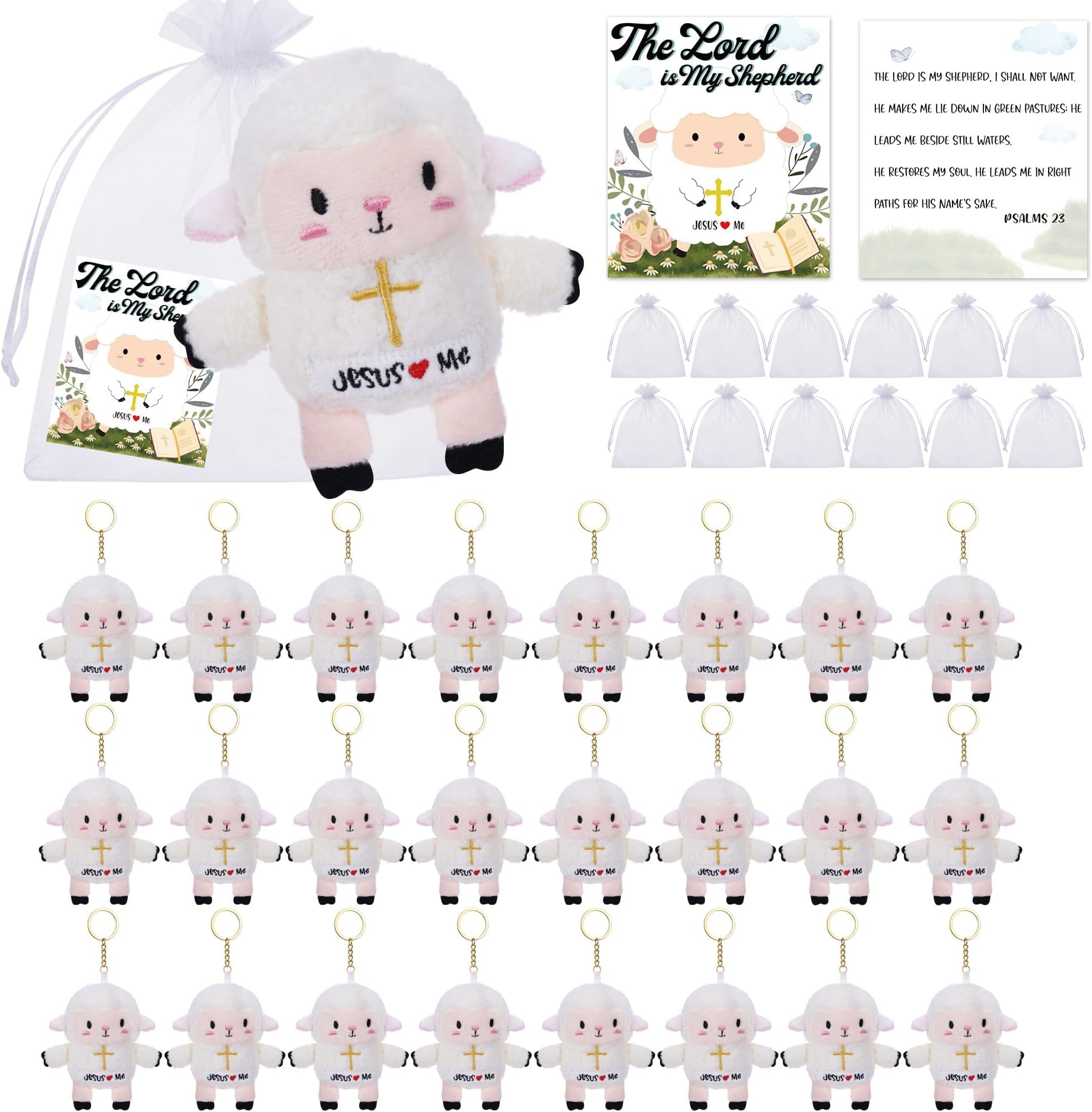 Lamb Plush Sheep Stuffed Animal - 36 Pack Mini Plush Lamb of God Kids' Party Favor Jesus Love Me Religious Celebrations Gifts