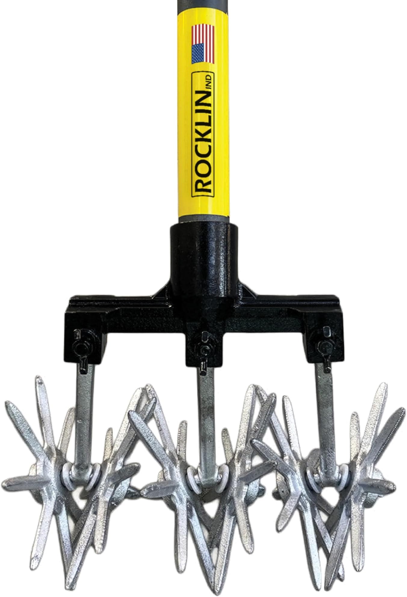 Rocklin Industry New Heavy-Duty Rotary Cultivator with 2X Steel for All Soils Till, Aerate, Weed, or Mix | 60” Extra Long Handle