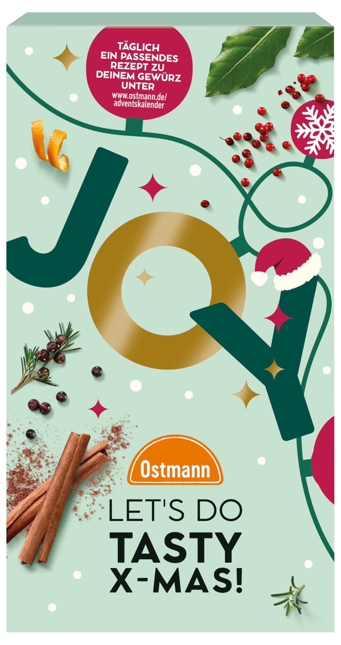 Ostmann Gewürze - Adventskalender 2025 | Gewürzkalender mit 24 abwechslungsreichen Gewürzmischungen zum Probieren | Leckere Rezepte zu jedem Gewürz | Geschenkidee für Advents- & Weihnachtszeit