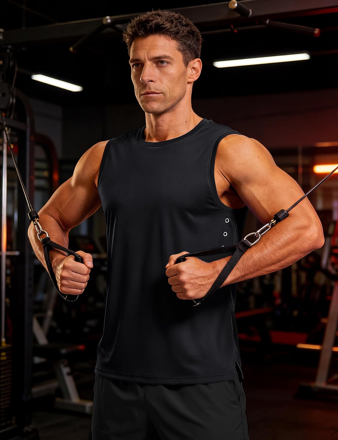 TACVASEN Sleeveless Shirts for Men Tank Tops Gym Quick Dry Workout Muscle Shirt Athletic Summer Bodybuilding Running - Image 2