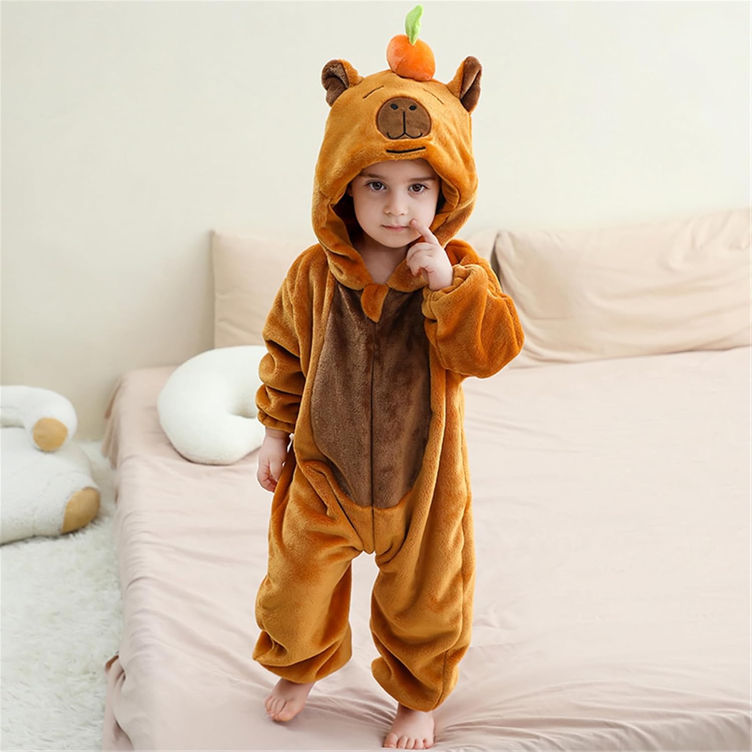 Unisex Baby Flannel Romper Animal Onesie Costume Hooded Cartoon Outfit Suit
