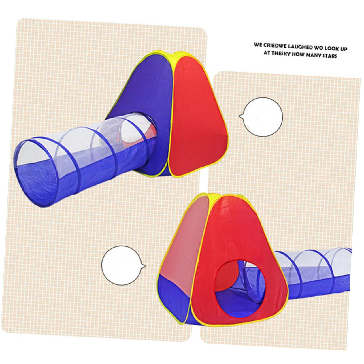 NAMOARLY 2-Piece Boys and Girls Pop-up Tent Indoor Playhouse Tunnel Teepee Boys and Girls Playing Tent Toy Fun Indoor Play for