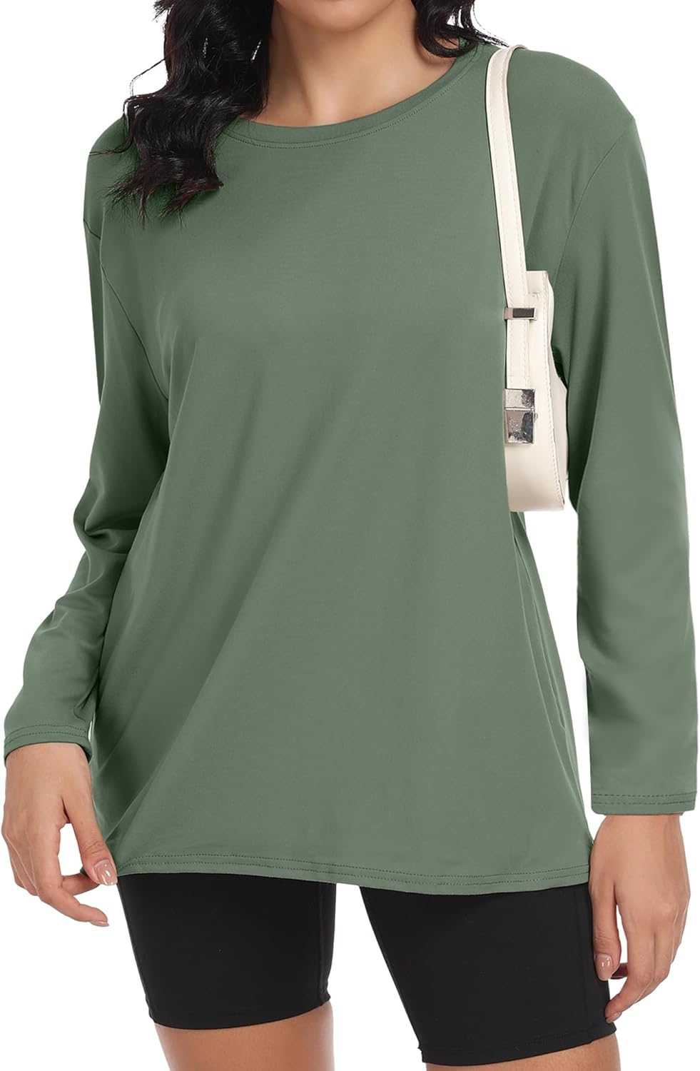 4 Pack Women's Long Sleeve Oversized T Shirts Crew Neck Basic Tops for Workout Active Fashion Casual - Image 2