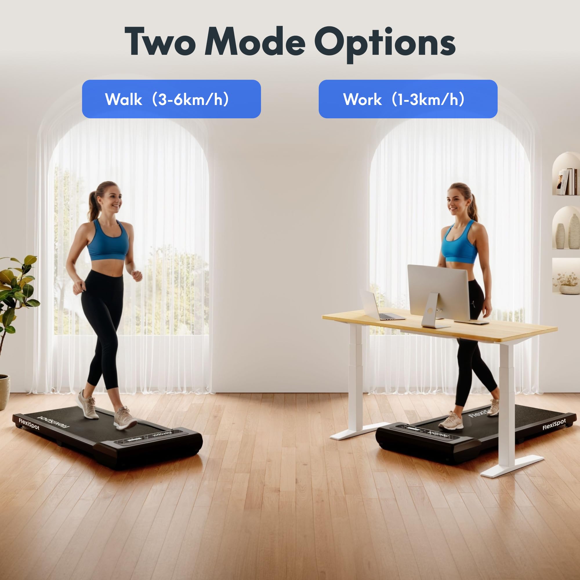 FlexiSpot GP Cintas de Correr, Cinta de Andar Eléctrica, Pantalla LED, Mando a Distancia Inalámbrico, Antideslizante y Amortiguación de Impactos, Lubricante