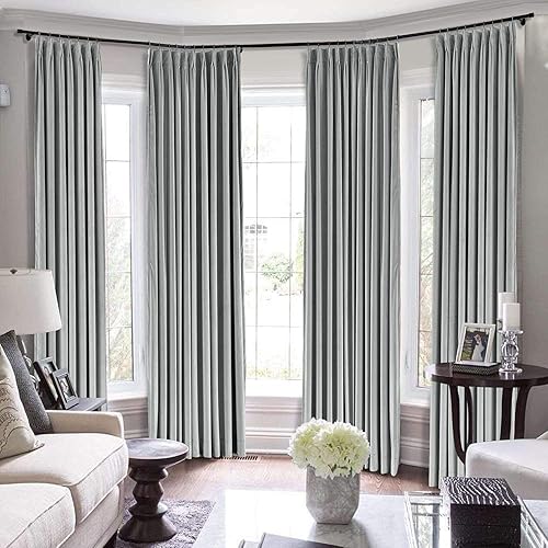 Miniatura 3 de Drapes Deals Cortinas opacas de doble pellizco, cortinas de oscurecimiento para sala de estar, cortinas de bloqueo de luz colgantes con gancho, 95%