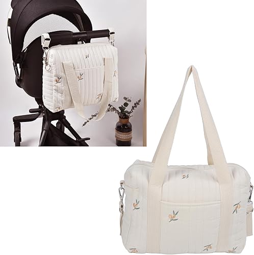 Miniatura 4 de Bolsa de pañales pequeña, 11.4 x 10.2 x 4.7 in, bolsas organizadoras para cochecito de bebé, bolsas organizadoras de pañales, reutilizables bordadas