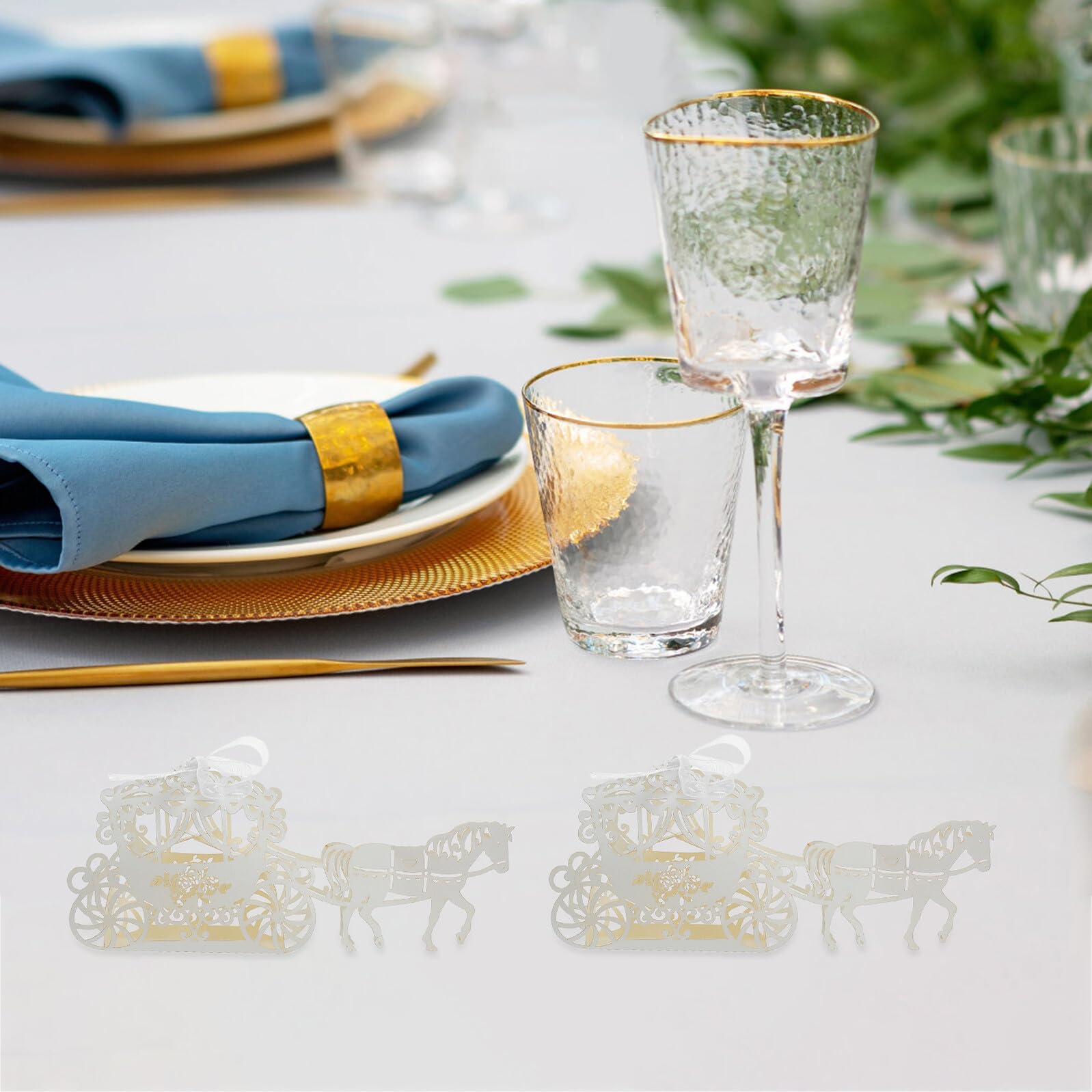 TEHAUX 50pezzi Scatole per Bomboniere Forma di Carrozza Scavata Unità per Matrimoni Feste di Compleanno Shower Souvenir