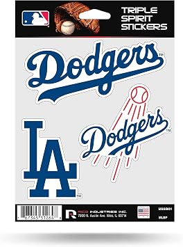 MLB Rico Dodgers Triple Spirit Stickers, Multi, One Size MSS5601