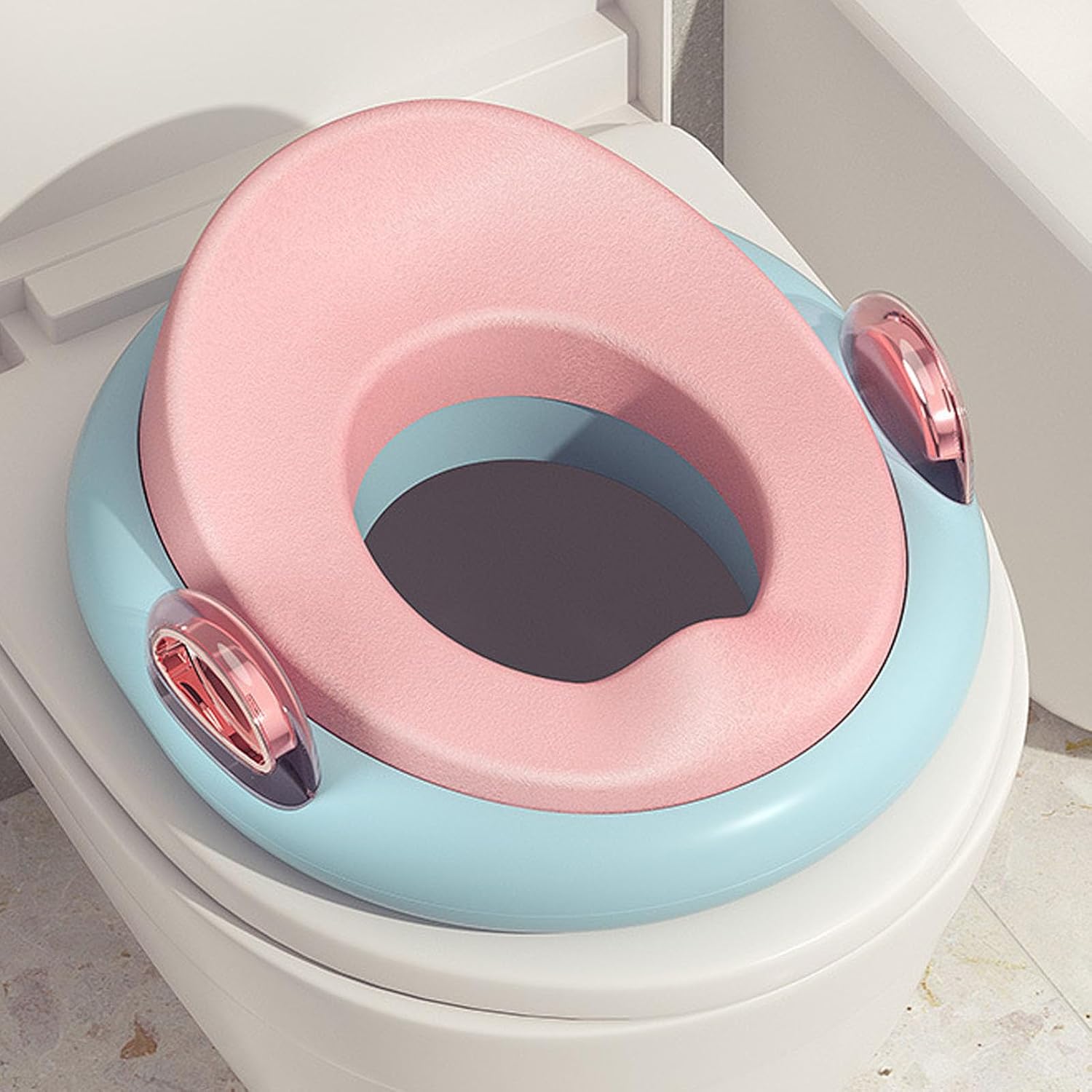 Potty Training Toilet Seat,Toilet Seat Toddler with Handles,Soft Travel Potty for Toddlers,Portable Potty,Toddler Toilet Seat Cushion,Toilet Potty for Kids Boys Girls