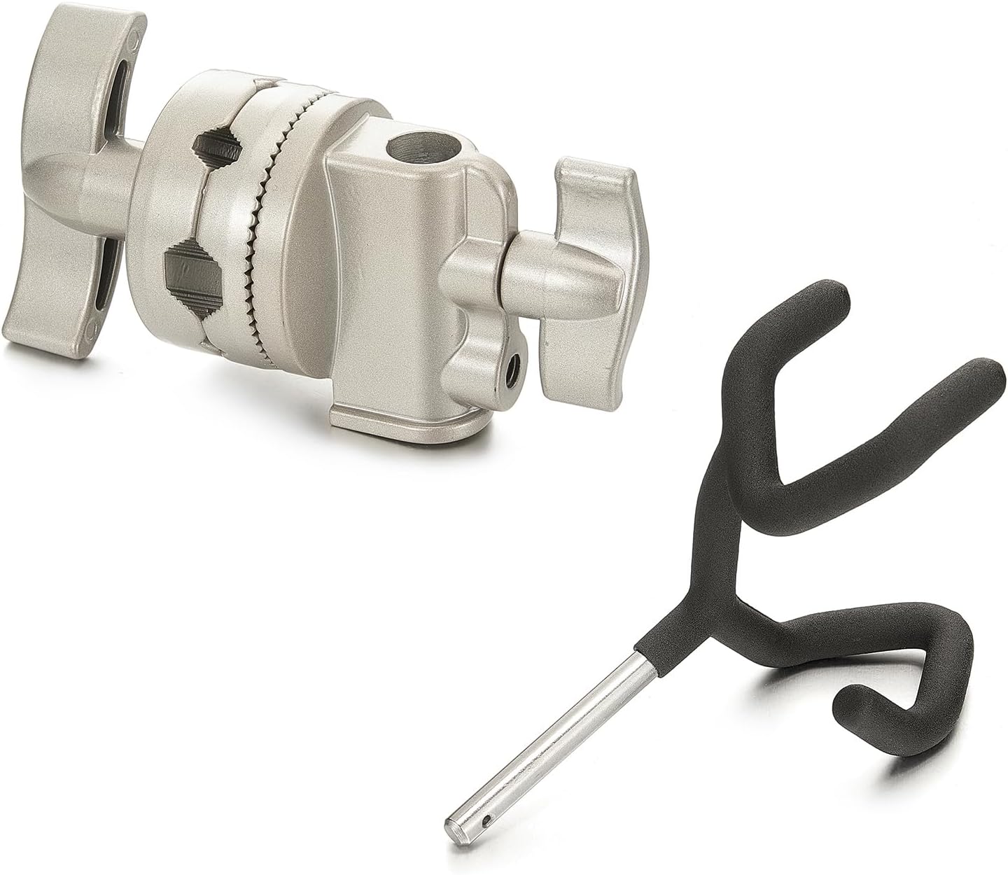 PHOCUS Mic Boom Pole Holder, Sturdy Metal Boompole Mounting Adapter with Cradle and 2.5-inch Grip Head for C-Stands and Mic Stands