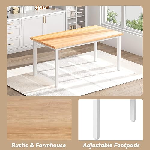 Miniatura 20 de Recaceik Juego de mesa de comedor para 4 cocinas y comedor con 2 bancos de cena, mesa de desayuno de granja para apartamento de espacio pequeño,