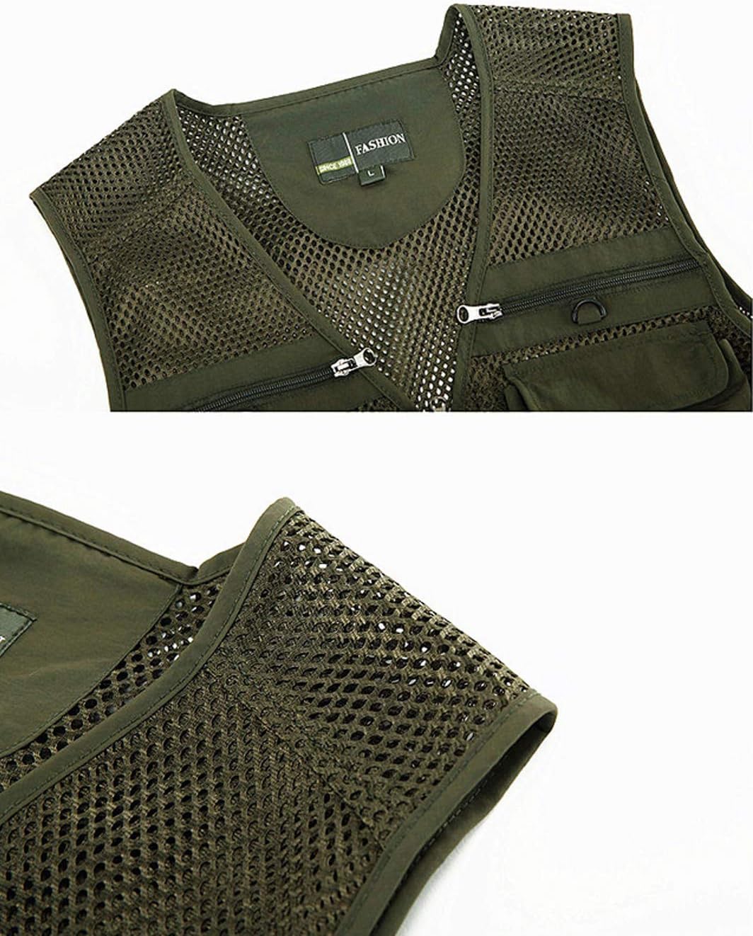 Lentta Men's Fishing Vest Summer Outdoor Lightweight Work Photo Vest 16 Pockets - Image 3