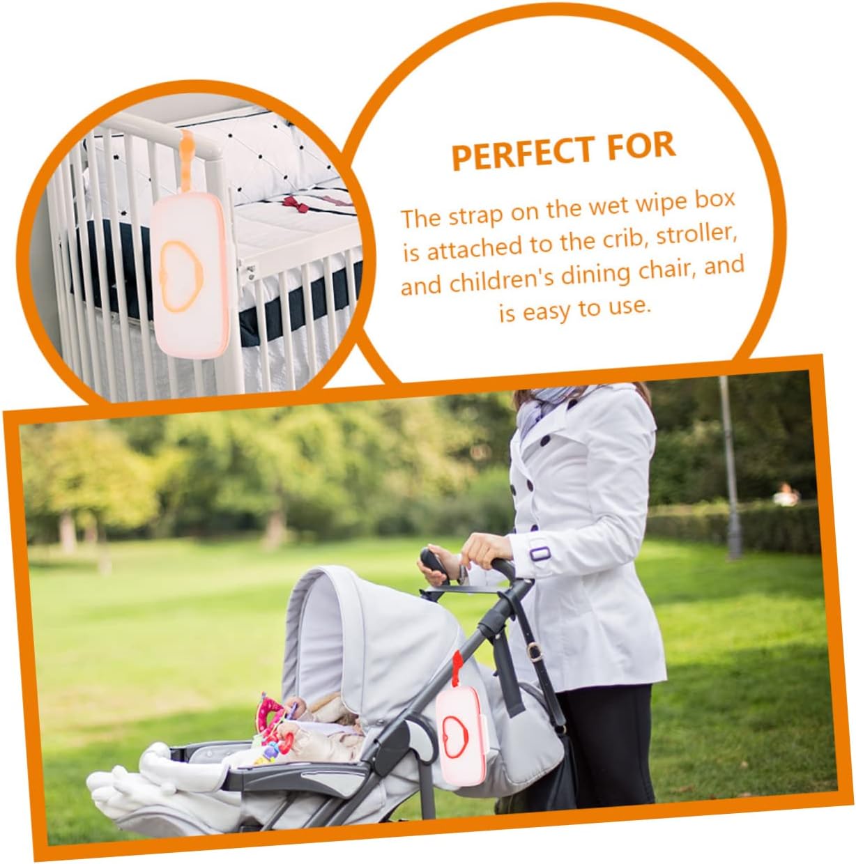 Portable Baby Wipe Dispenser Box 2-Pack Travel Wipes Case for Diaper Bag for Outdoor Use