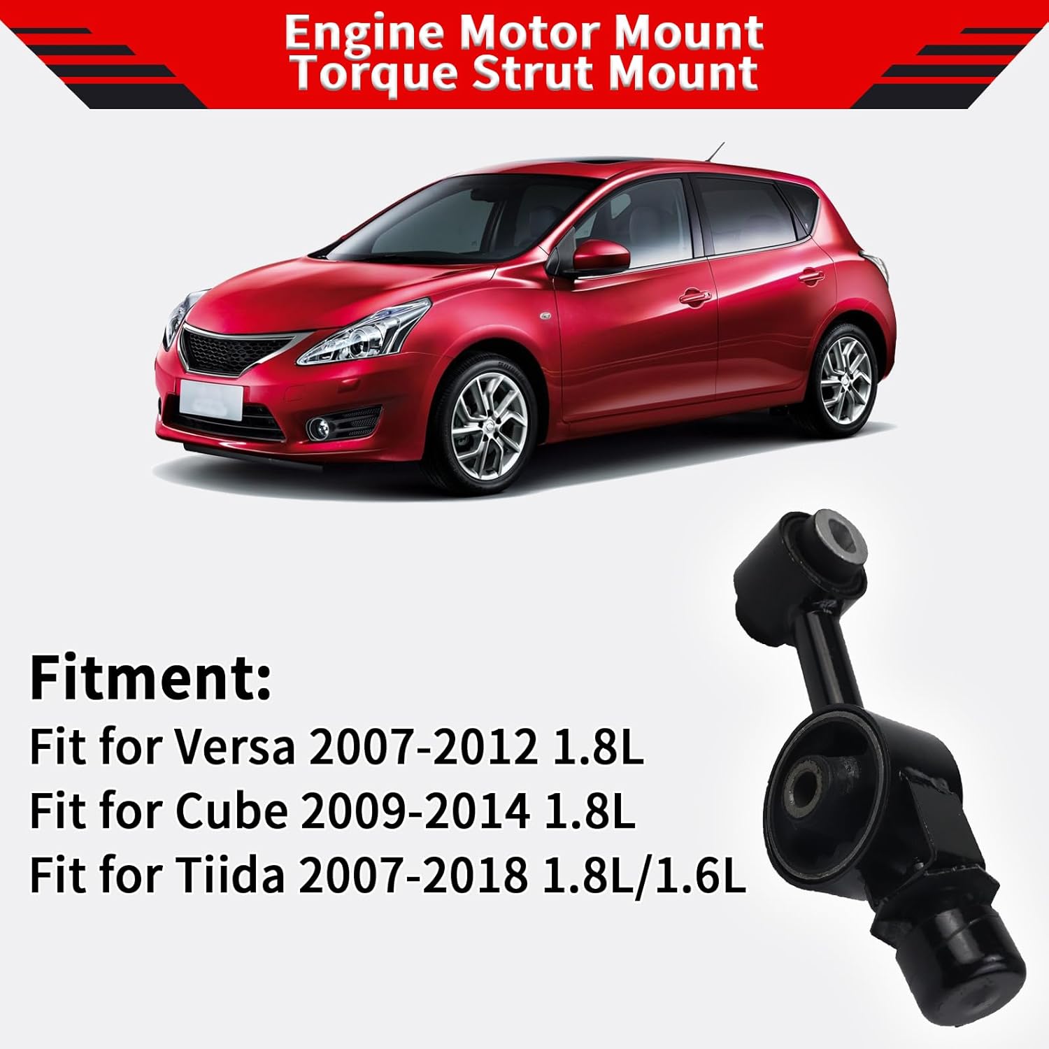Front Right Engine Motor Mount Torque Strut Mount Fits for Nissan Cube 2009-2014,Versa 2007-2012,Tiida 2007-2018,Replace# A4320 11350EL00A 11350ED80B 11350ED80C 11350ED80D
