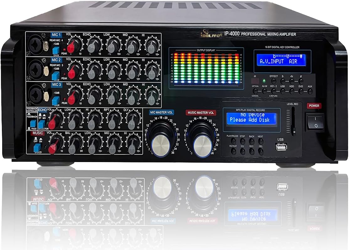 IDOLpro IP-4000 3000W Recording/Bluetooth/HDMI/ARC/Optical Professional Console Mixing Amplifier