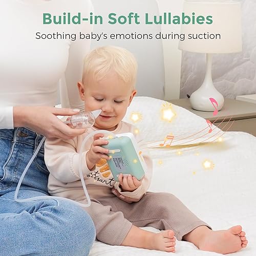Miniatura 4 de Momcozy Aspirador nasal para bebé, grado hospitalario succión fuerte de 70 KPa y 9 niveles de succión succión succión de nariz, limpiador eléctrico