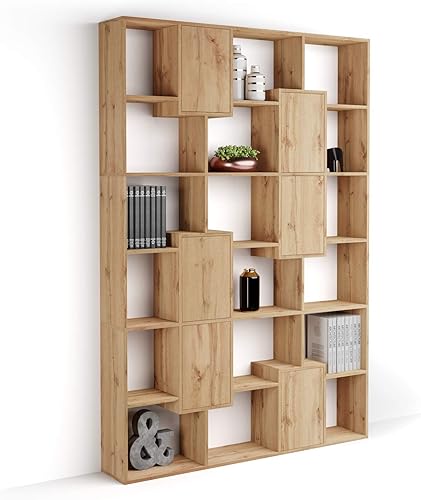 Miniatura 141 de Mobili Fiver, Estantería Iacopo XS (63.31 x 31.5 pulgadas), roble rústico, fabricada en Italia Roble rústico,Ashwood Negro,Ashwood Blanco,Efecto