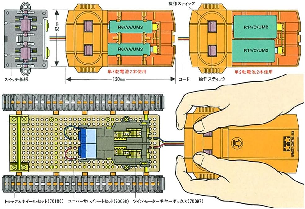 Tamiya 70102 2-Ch Remote Control Box Assembly Kit