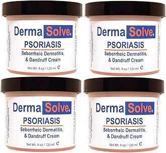 Dermasolve Psoriasis, Seborrheic Dermatitis & Dandruff Cream Formulated to Treat Itchy Flakey Inflamed Skin And Prevent Future Flares to Provide Soothing Moisturizing Relief. (4.0 oz.) 4-Pack