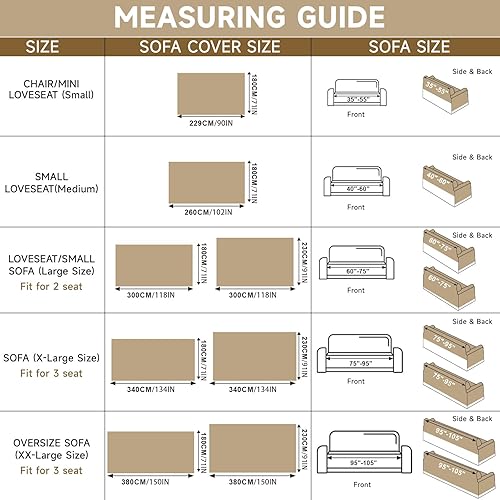 Vista 266 de VClife - Funda para sofá de 2 plazas o modular, de felpilla, antideslizante, lavable, apta para perros, protectora, caqui, 71 x 118 pulgadas 0 0