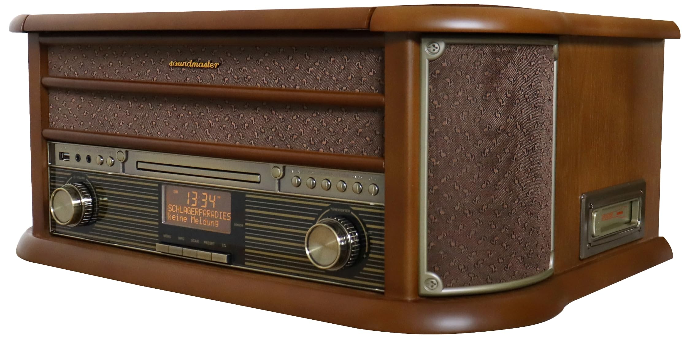 soundmaster NR565DAB Tocadiscos USB Roble