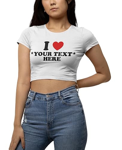 Miniatura 4 de Custom I Heart Shirt - Custom Crop Top - Custom Baby Tee - Gift For Her - Valentines Shirt - Retro - Graphic Stylish Outfit - Printed Shirt - Summer