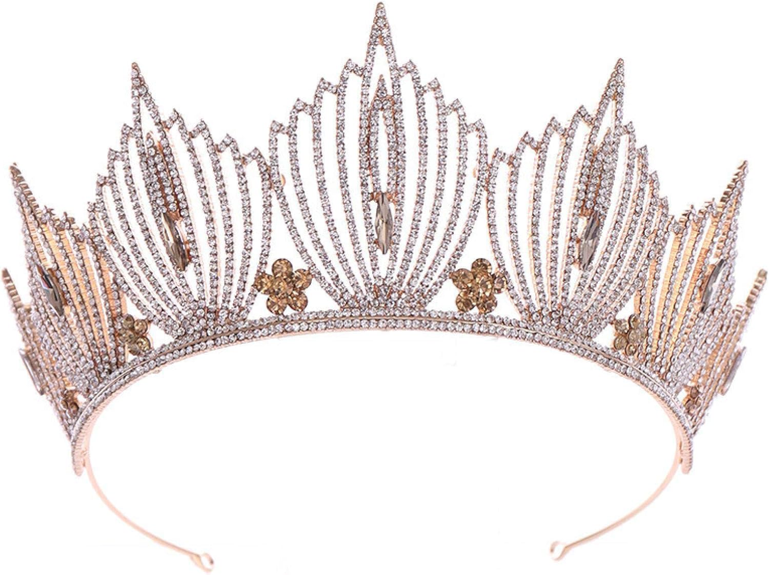 qwertyuio Corona De Tiara para Mujer Moda Champagne Coronas De Color