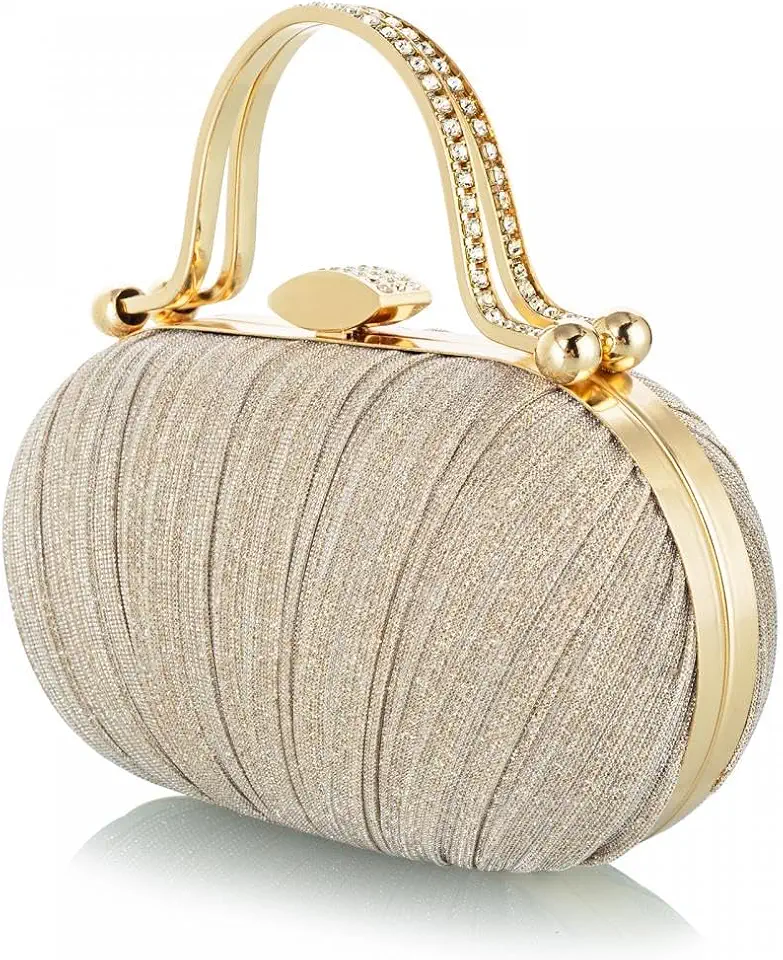 Simcat Glitter Handbags Rhinestone Champagne