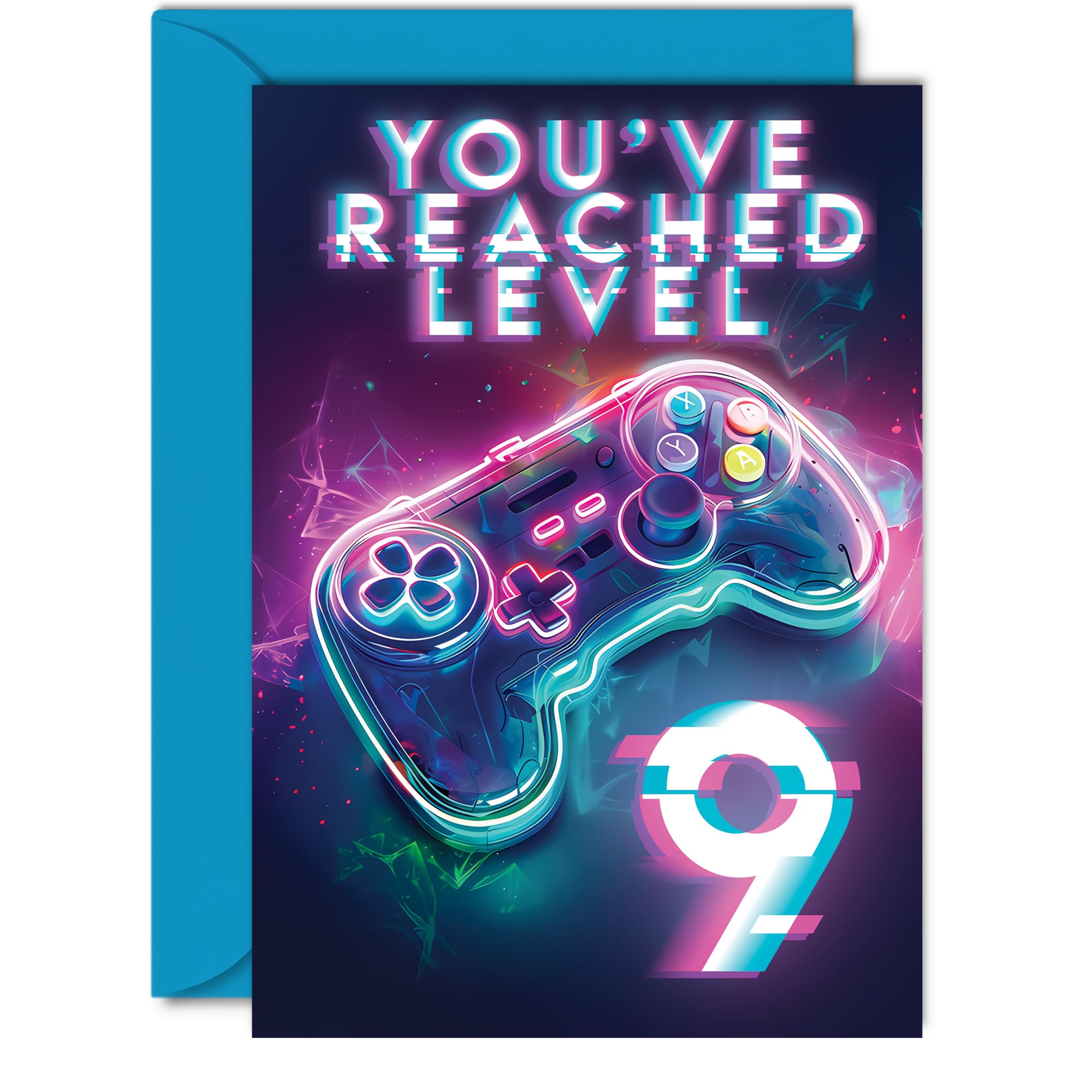 9th Gamer Birthday Cards for Girls and Boys, You've Reached Level 9