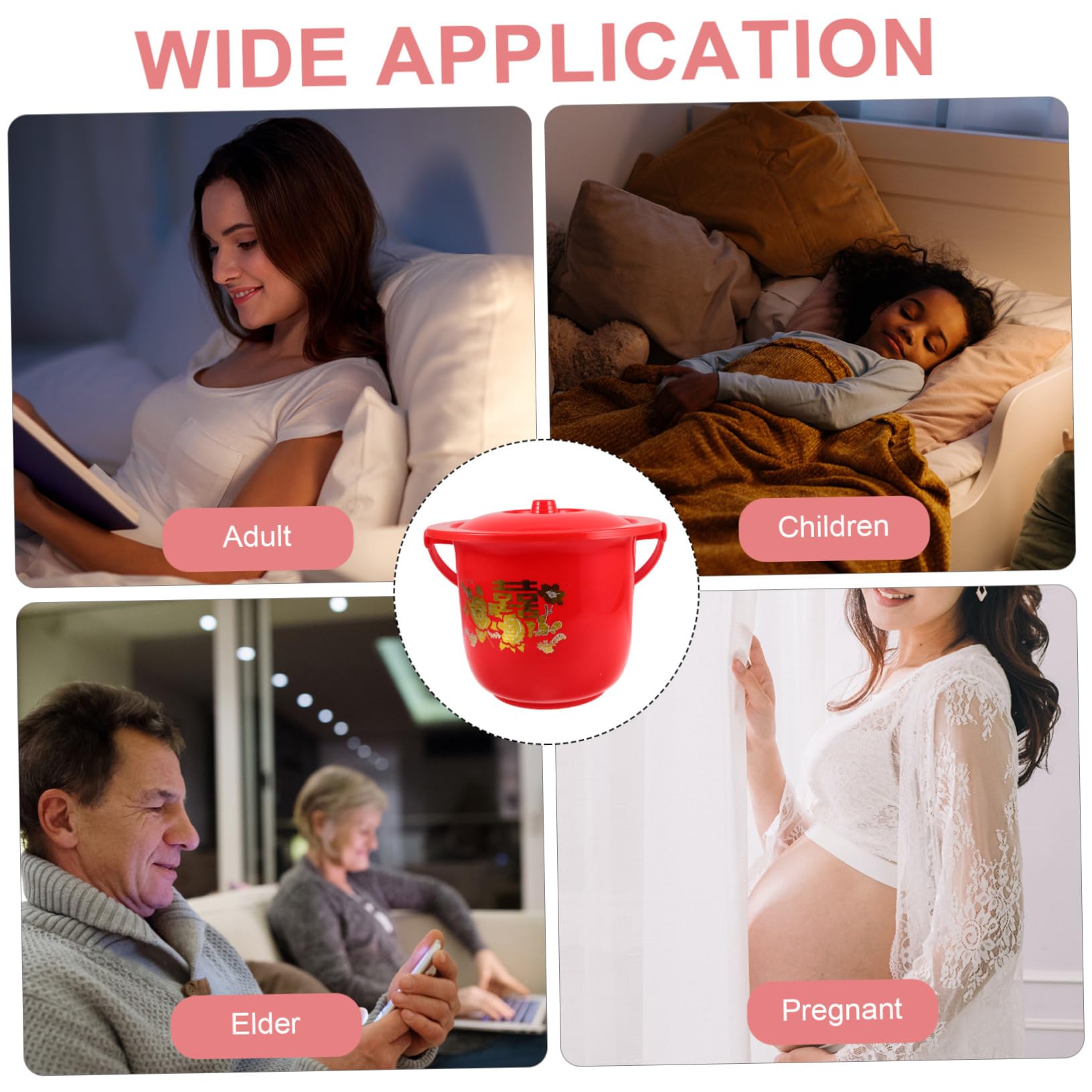 Beaupretty Orinal Resistente de Plástico con Tapa y Asa Conveniente Portátil y Varios estilos para Mujeres, Niños y Personas Mayores, Adecuado para Viajes y Actividades al Aire Libre