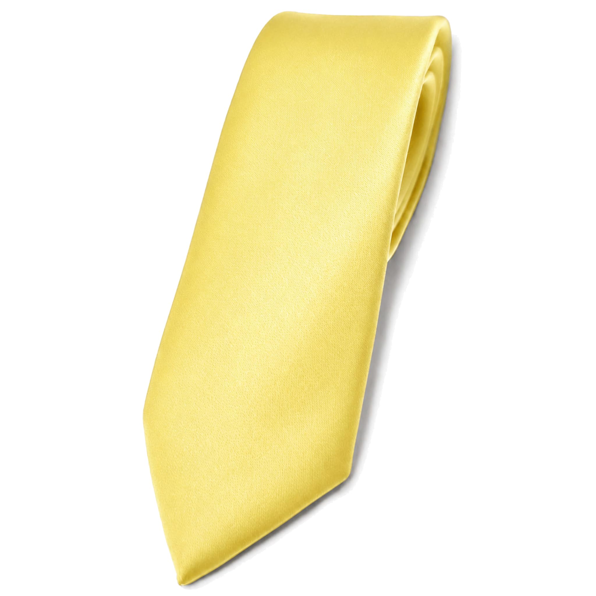 TigerTie narrow tie necktie yellow light-yellow zinc-yellow monochrome - Tie necktie