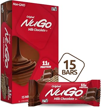 NuGo Protein Bar, Chocolate & Peanut Butter Chocolate, 11g Protein, 170 Calories, Gluten Free, 15 Count Bundle