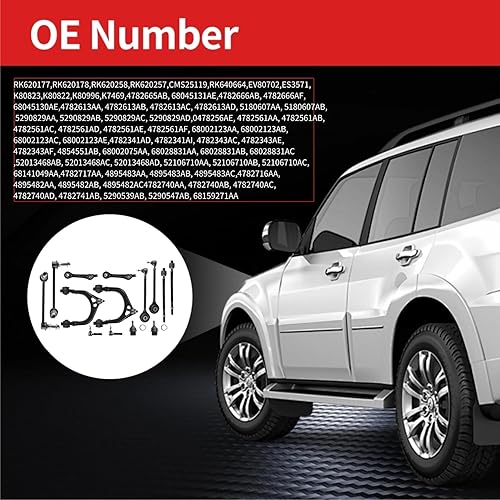 Miniatura 10 de Conjunto de brazo de control inferior delantero y rótula compatible con CHRYSLER 300 2005-2010 2008-2011 DODGE CHALLENGER 2006-2010 DODGE CHARGER