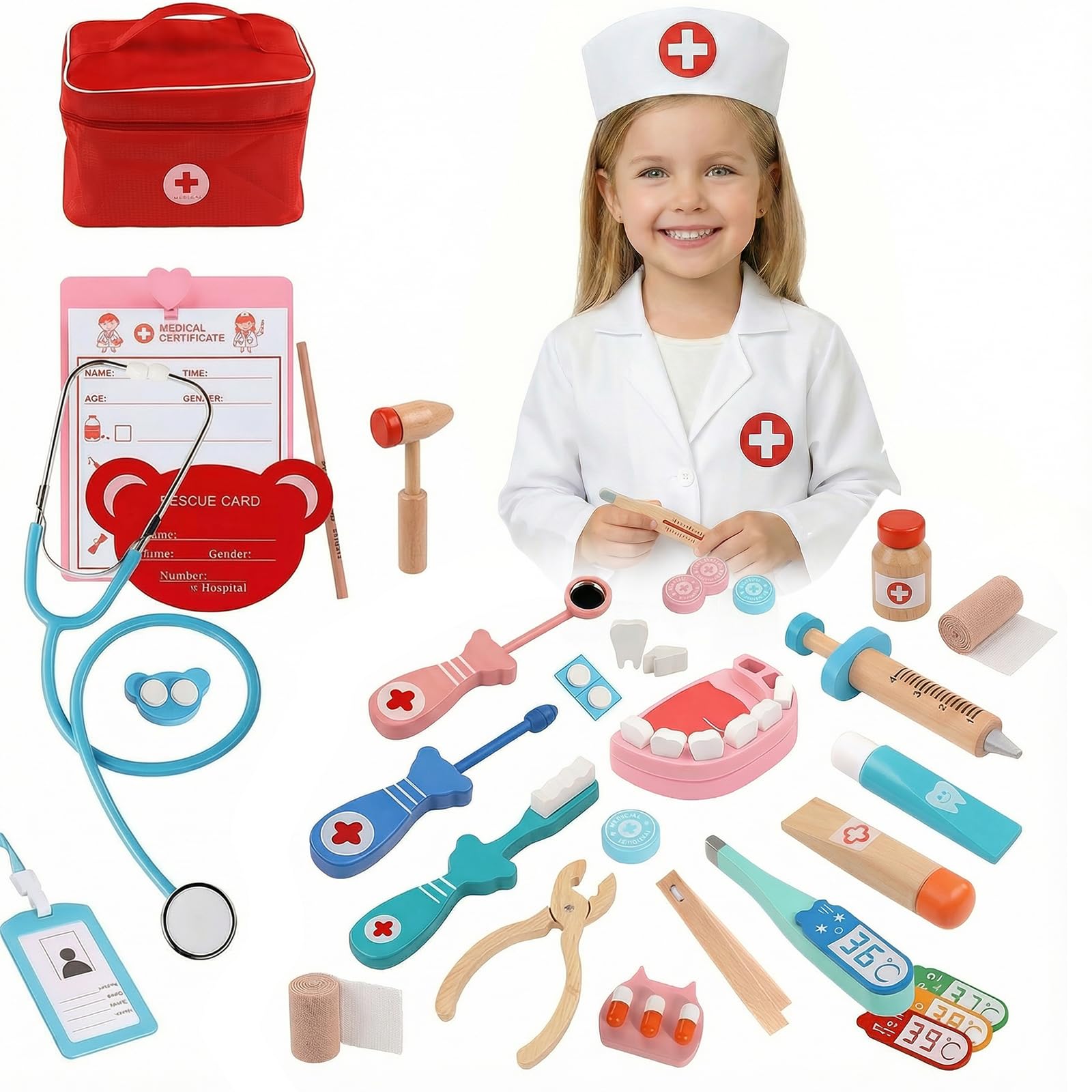 Mallette de Docteur pour Enfants avec stéthoscope