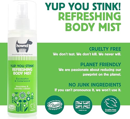 Miniatura 2 de hownd Yup You Stink! - Bruma corporal refrescante para perros malolientes, fabricada con eucalipto y madera de cedro, absorbe olores fuertes y