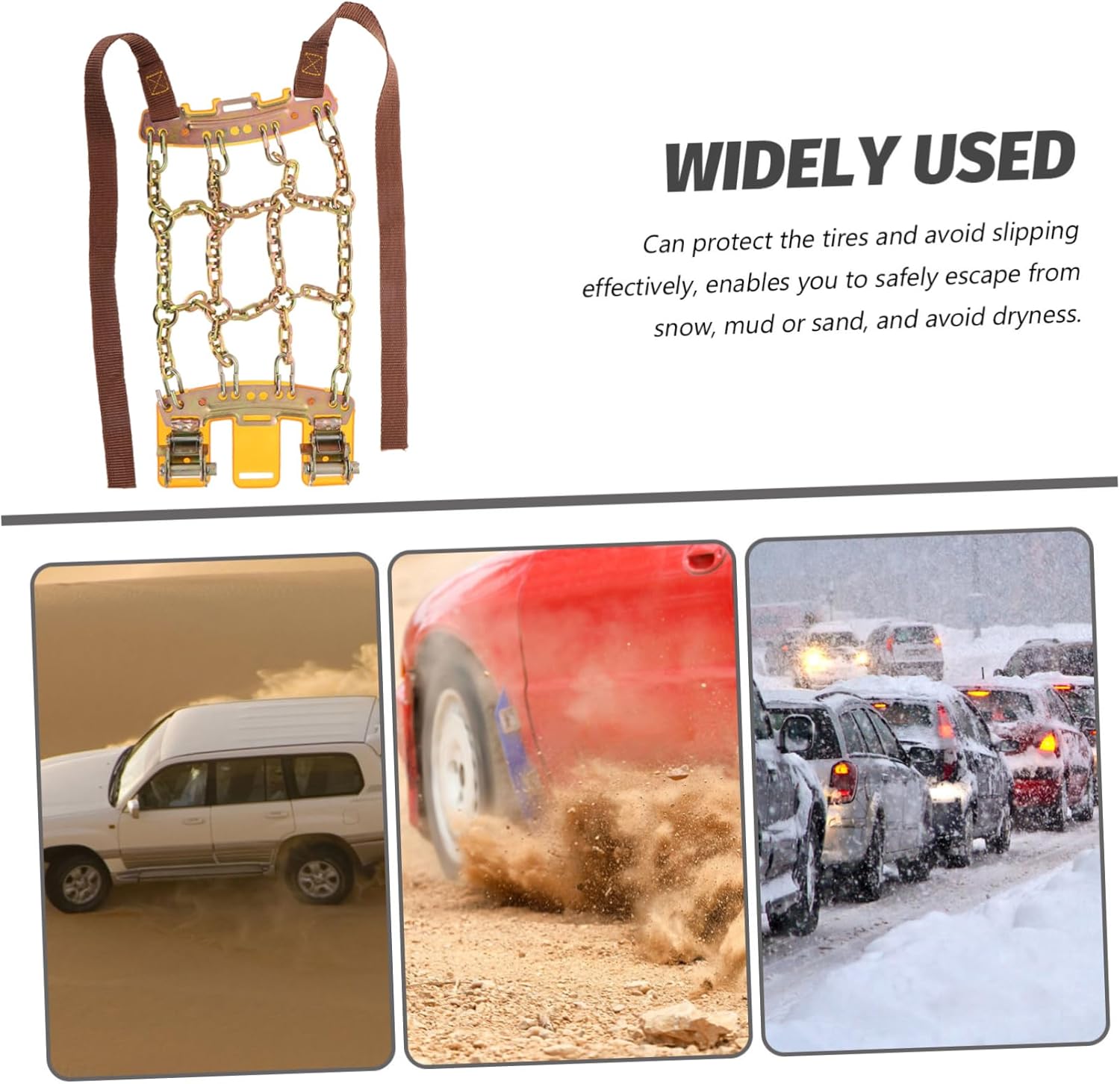 Adjustable Anti-skid Tire Chains for Snow and for Cars Suvs Durable Manganese Steel Ninesquare Design for Enhanced
