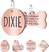 Vista 17 de Ultra Joys Etiquetas para perro personalizadas, etiquetas personalizadas grabadas en la parte delantera y trasera, acero inoxidable, hexagonal