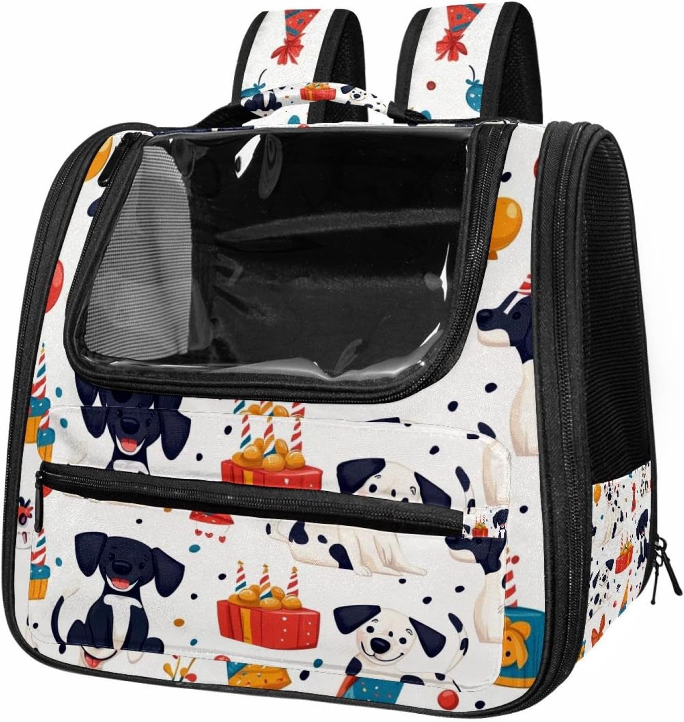 Portable Travel pet Backpack Carrier Hamster Bag Small Dog cat Carrier Breathable Hang Bag, Happy Birthday (2)