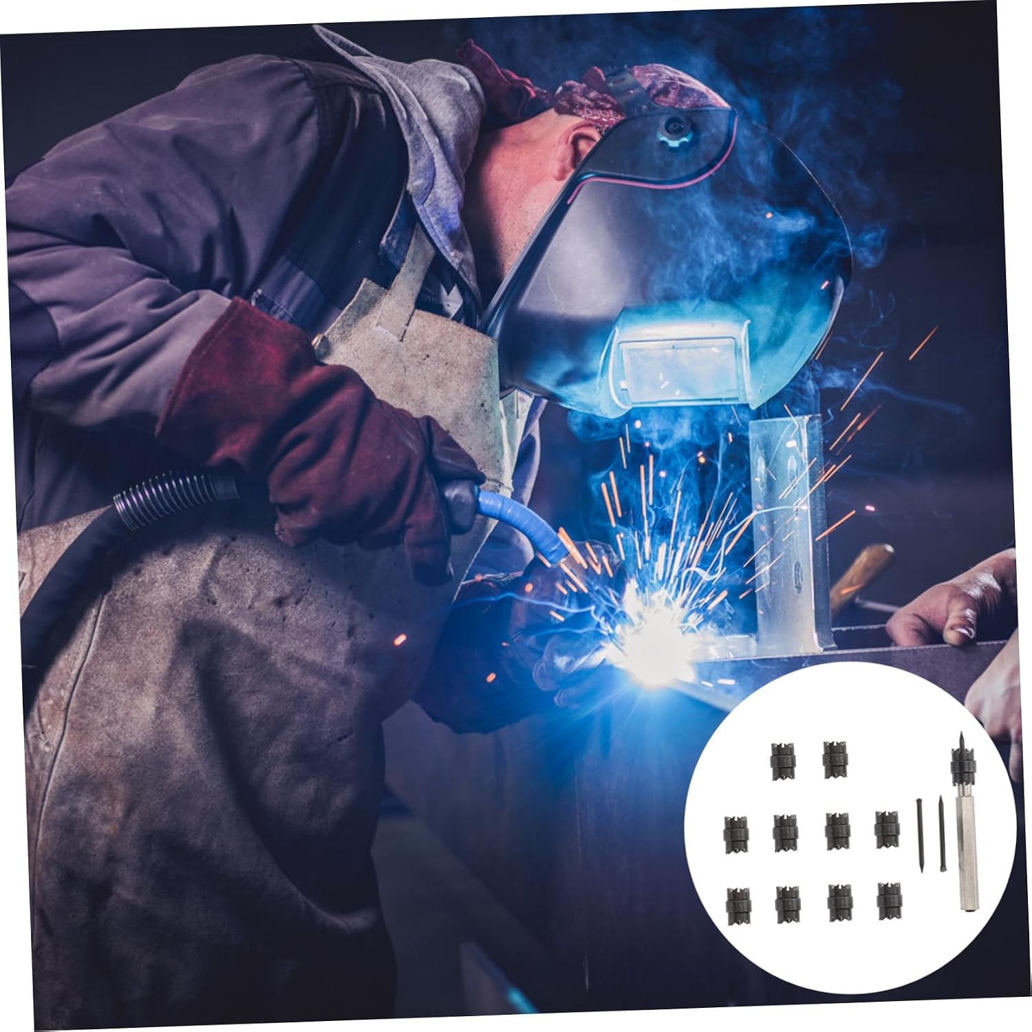 13-Piece 3/8 Spot Welder Cutter Drill Tool Set High-Speed Steel Welding Drills for Automotive Repair Double-Sided Spot Weld Cutting Remover