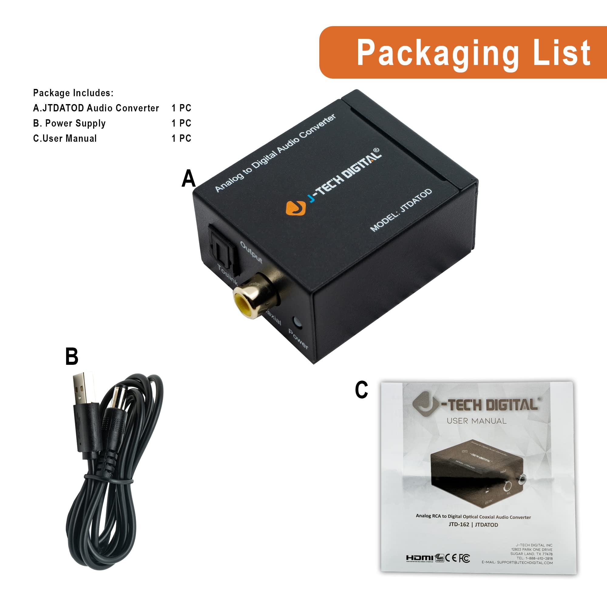 Amazon.com: J-Tech Digital ® Premium Quality RCA L/R Analog Audio