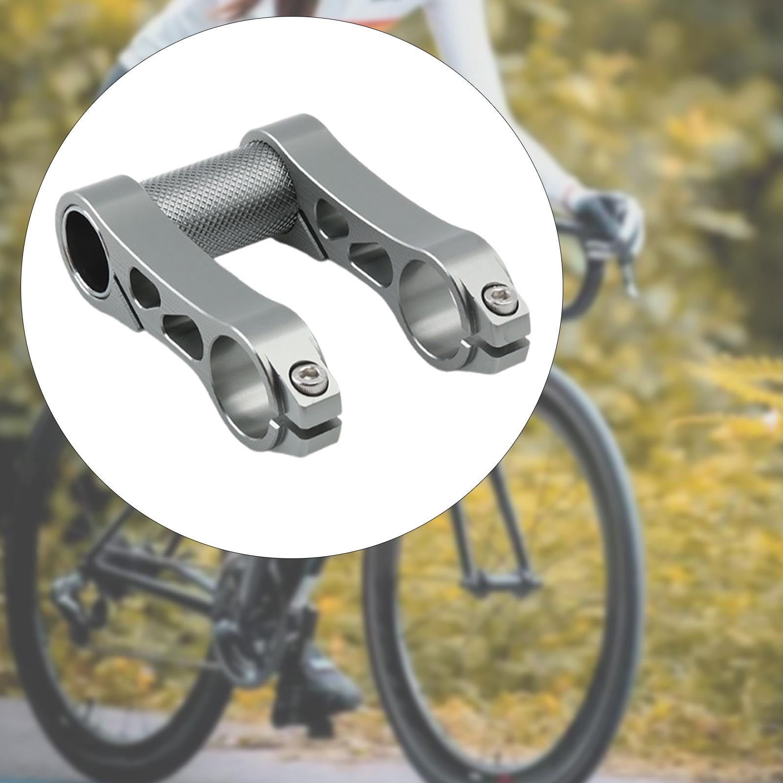Prolunghe per Manubrio Bici in Lega di Alluminio con Doppio Morsetto, Prolunga per Manubrio, Attacco Manubrio Regolabile, Costruzione Leggera, Adatta