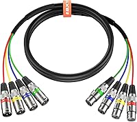Vista 14 de EBXYA Cables XLR Snake de 3 pies de 4 colores, cable de conexión de micrófono de 4 canales XLR macho a hembra, serpiente de grabación para vivo