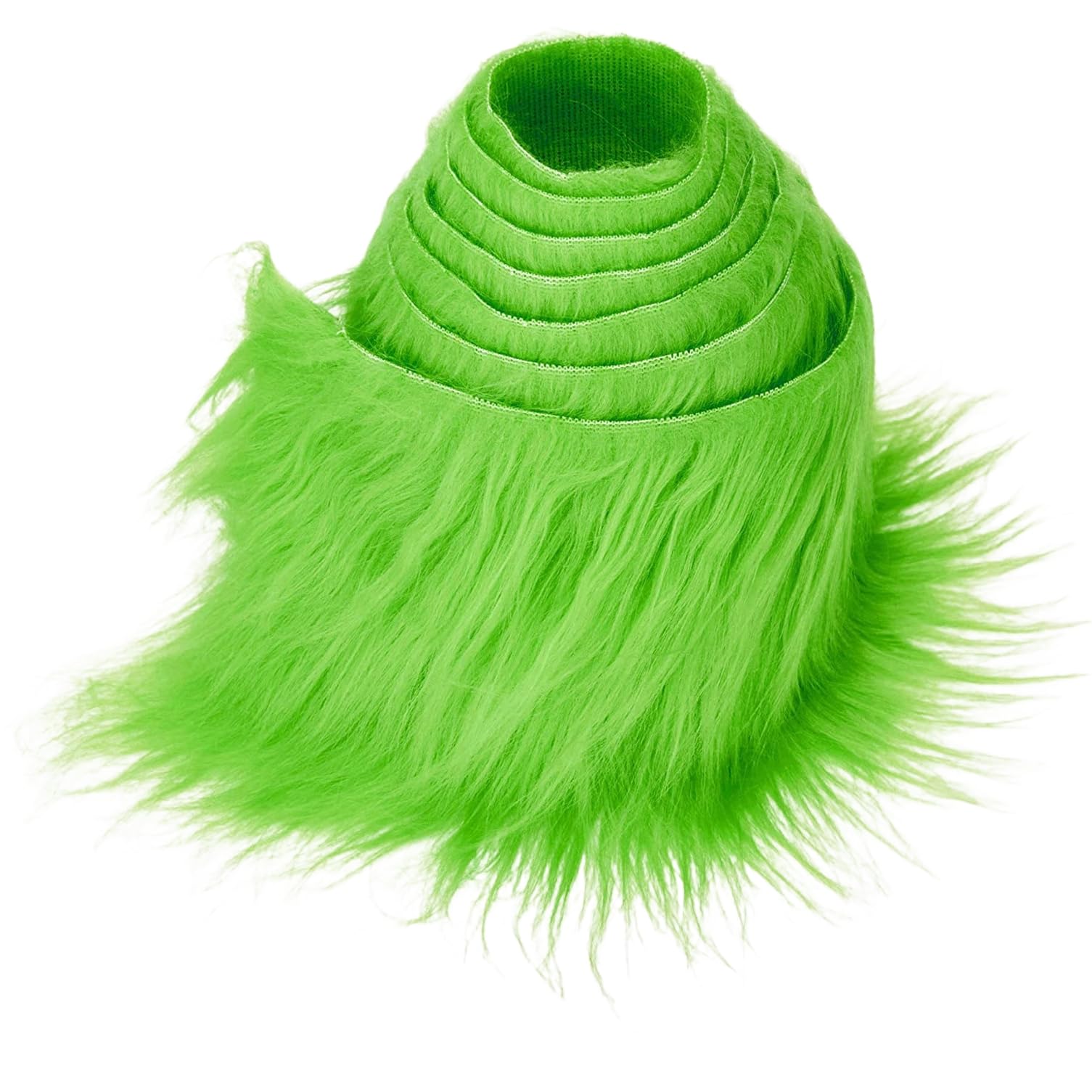 MUSLONG Shaggy Faux Fur Ribbon, Fluffy Fur Patches - Ideal for Crafts Sewing, Decorating - Plush Trim Fabric Roll, 5 x 150 cm (Green)