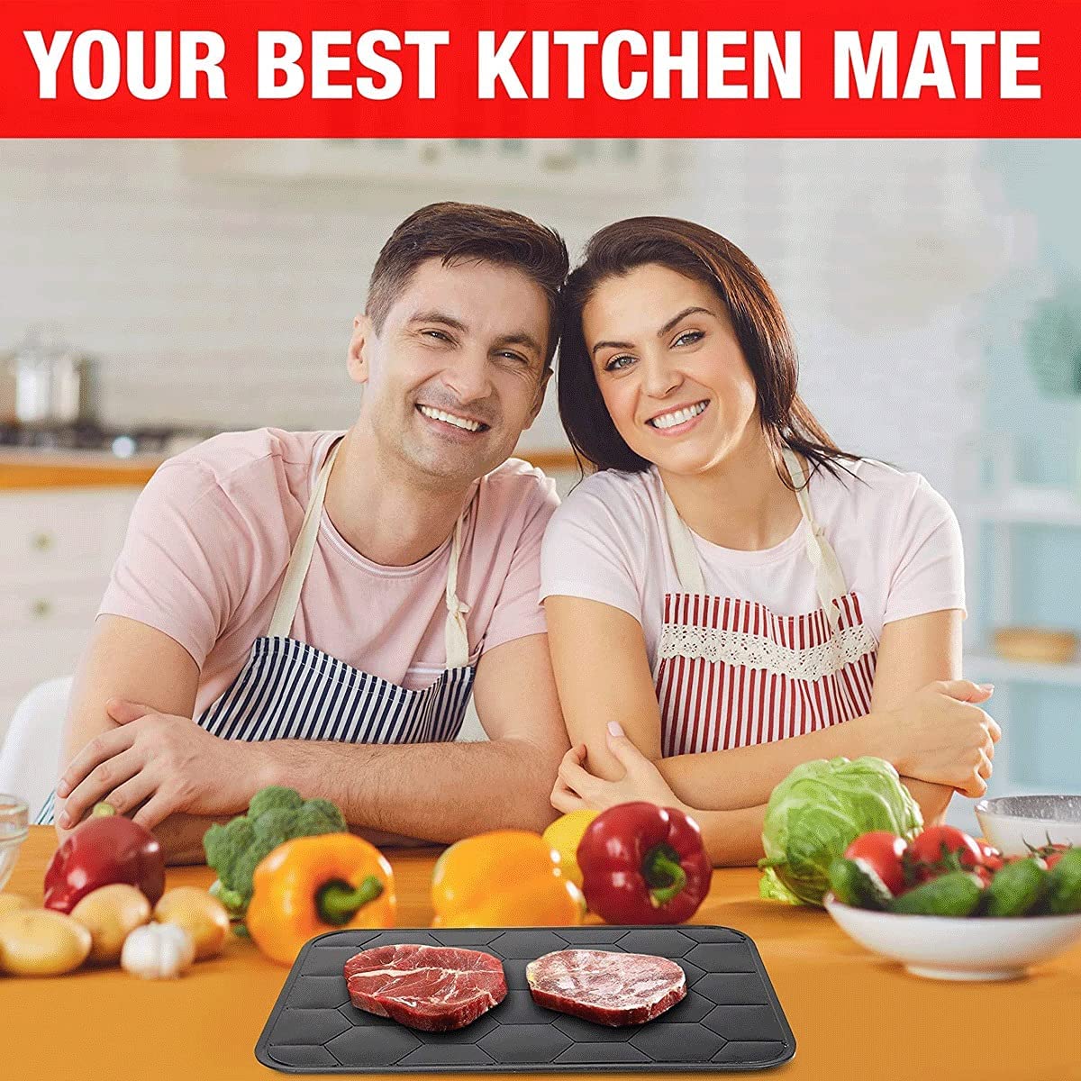 Vassoio Scongelamento Rapido ZMREN - 29,5x21x0,2 Cm, Alluminio Antibatterico - Foto 6