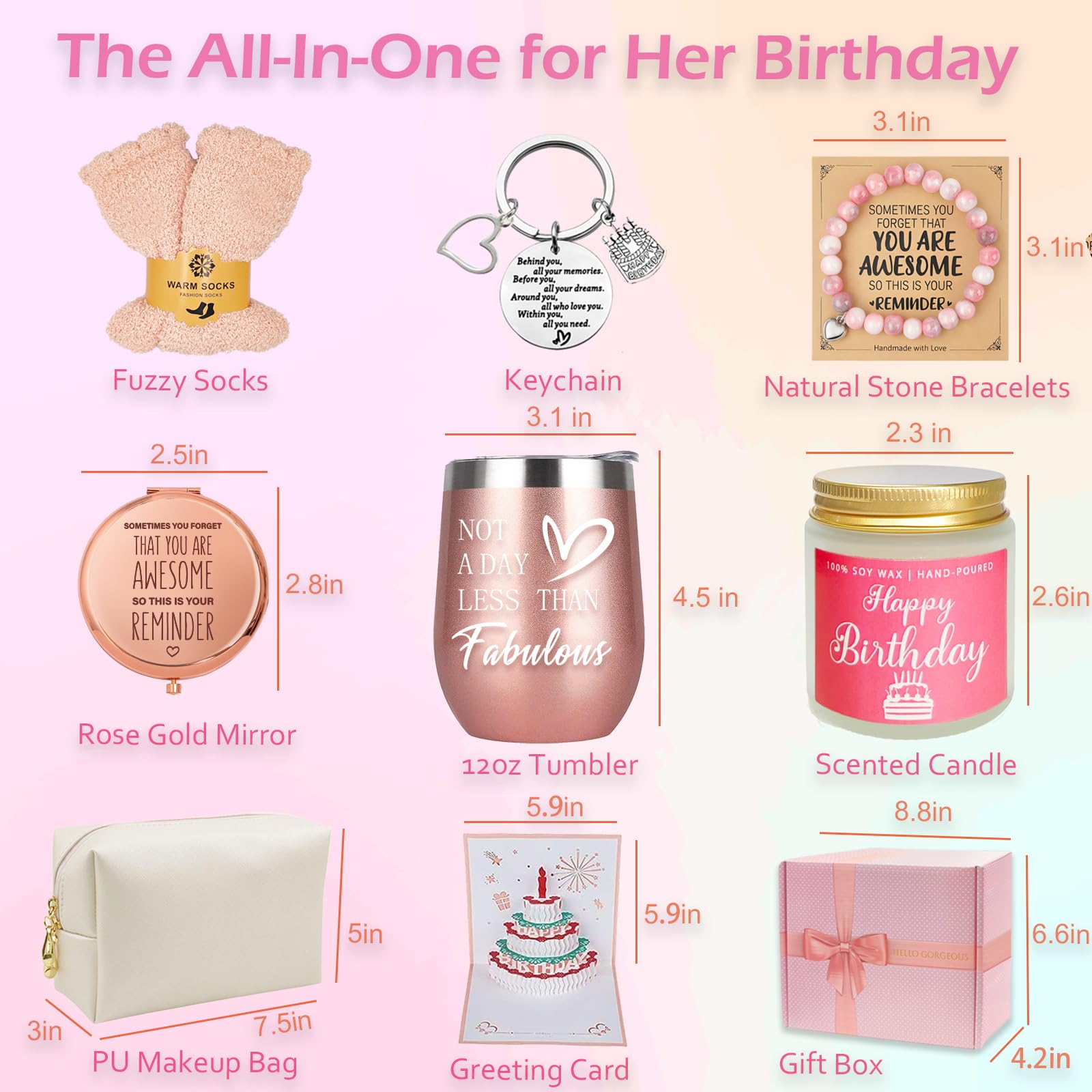 Awfrky Birthday Gifts for Women, Birthday Gift Box Set for Woman Best Friends Female Sister Mom Daughter Wife Her Girlfriend Coworker Bestie, Unique Gifts for Women - 2