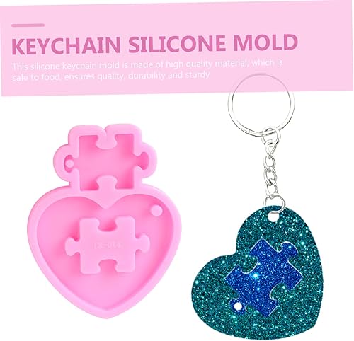 Miniatura 5 de STOBOK 4 Pcs Keychain Mold Keychain Charms Heart Pendant Heart Decor Silicone Pancake Mold Silicone Heart Lace Mold Molde De Para Chocolate Pink