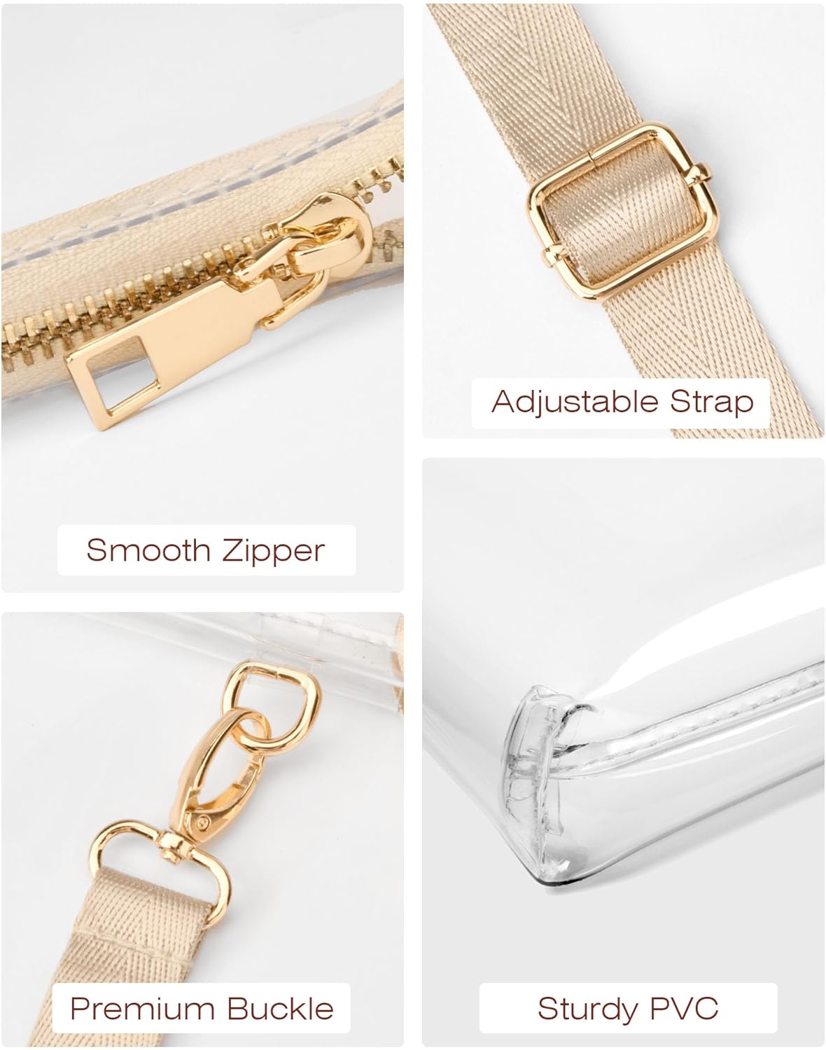 Clear Purse for Women - Stadium Approved Crossbody Bag, Small Stadium Bag for Concerts & Sports Events - Image 4