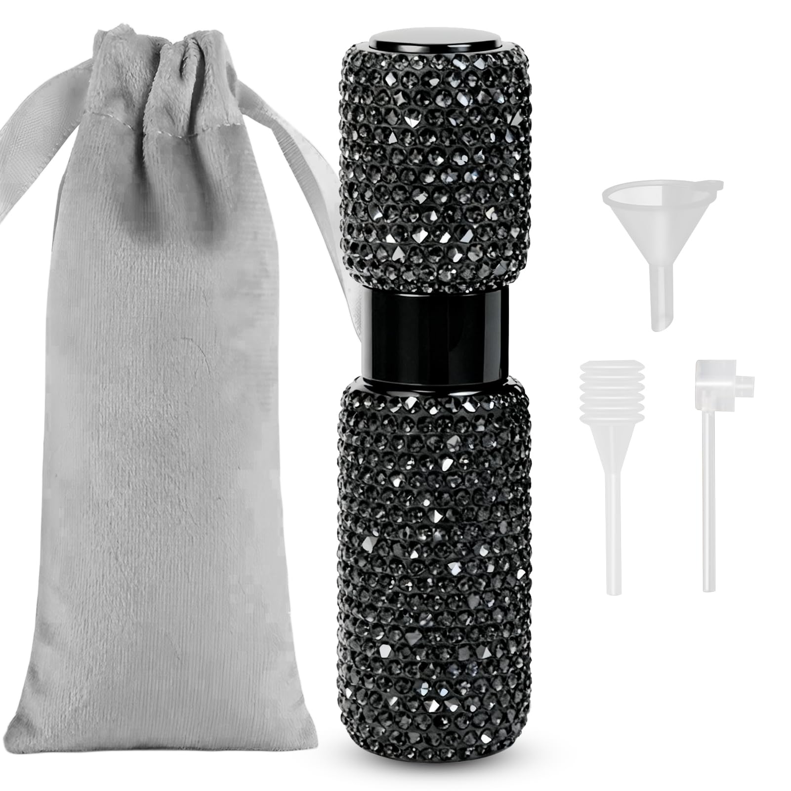 Shyshining Portable 8ML Perfume Travel Refillable Bottle, Travel Size Perfume Refill Atomizer Bottle,Mini Spray Bottle Empty for Refill(Black 1PC)