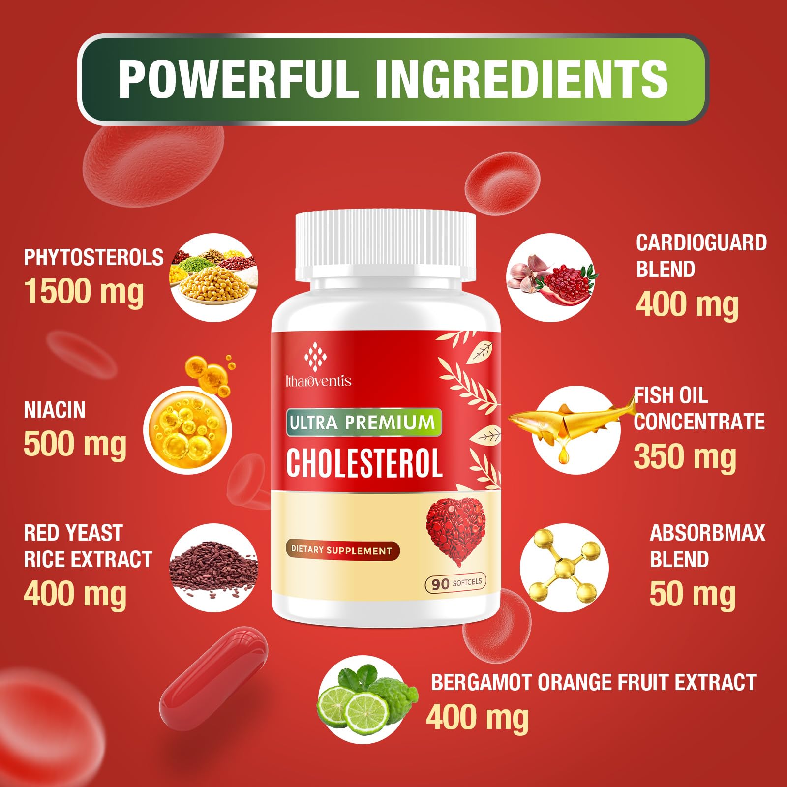 Itharoventis Cholesterol Lowering Supplements with Red Yeast Rice — Amazon image 4